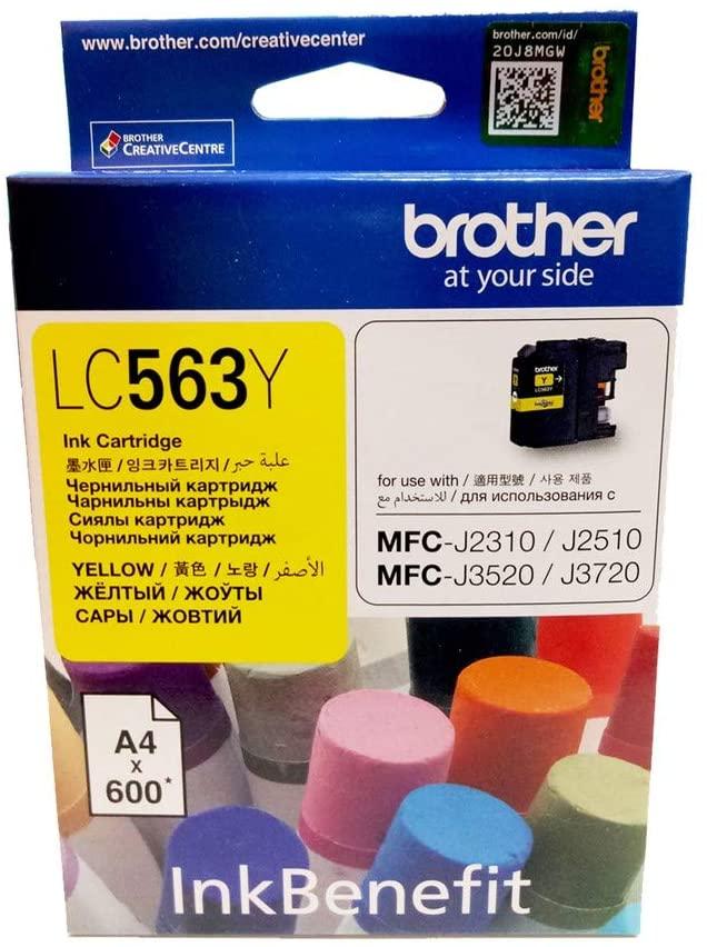 Brother LC563 Ink Cartridge 600-Pages Yellow - eBuy UAE